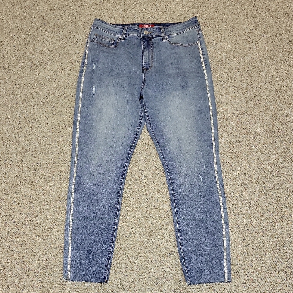 Guess Light Blue Skinny Jeans with Silver Accents
